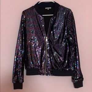 Iridescent sequin jacket